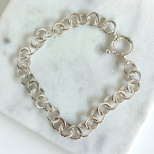 Load image into Gallery viewer, Sterling Silver Rolo Large Clasp Bracelet
