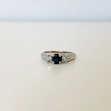 Load image into Gallery viewer, 10k Vintage Sapphire &amp; Diamond Ring
