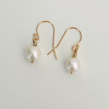 Load image into Gallery viewer, 14k Wire Wrapped Pearl Earrings
