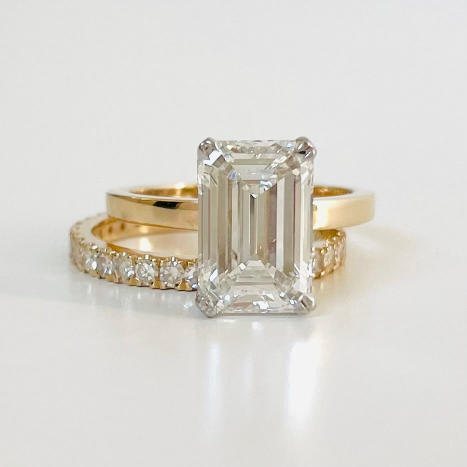 14k Nicole Emerald Cut Diamond Engagement Ring