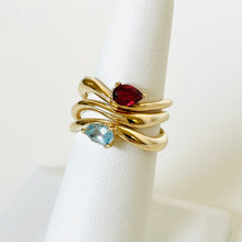 Load image into Gallery viewer, 10k Meghan Gemstone Wave Ring
