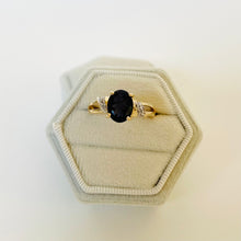 Load image into Gallery viewer, 14k Vintage Iolite &amp; Diamond Ring
