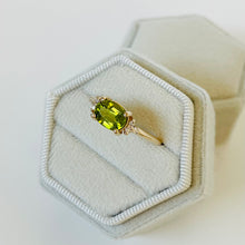 Load image into Gallery viewer, 14K Peridot East West Diamond Ring
