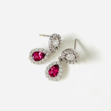 Load image into Gallery viewer, 14k Pink Tourmaline &amp; Diamond Earrings  Breast Cancer Donation
