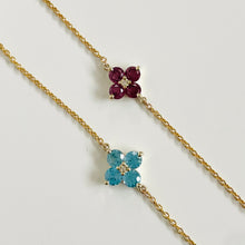 Load image into Gallery viewer, 10k Daisy Gemstone Bracelet
