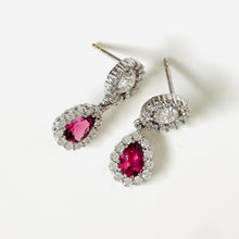 Load image into Gallery viewer, 14k Pink Tourmaline &amp; Diamond Earrings  Breast Cancer Donation
