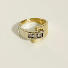 Load image into Gallery viewer, 14k Vintage White &amp; Yellow Gold &amp; Diamond Men's Ring
