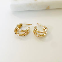 Load image into Gallery viewer, 10k Triple Twist Earrings
