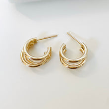 Load image into Gallery viewer, 10k Triple Twist Earrings
