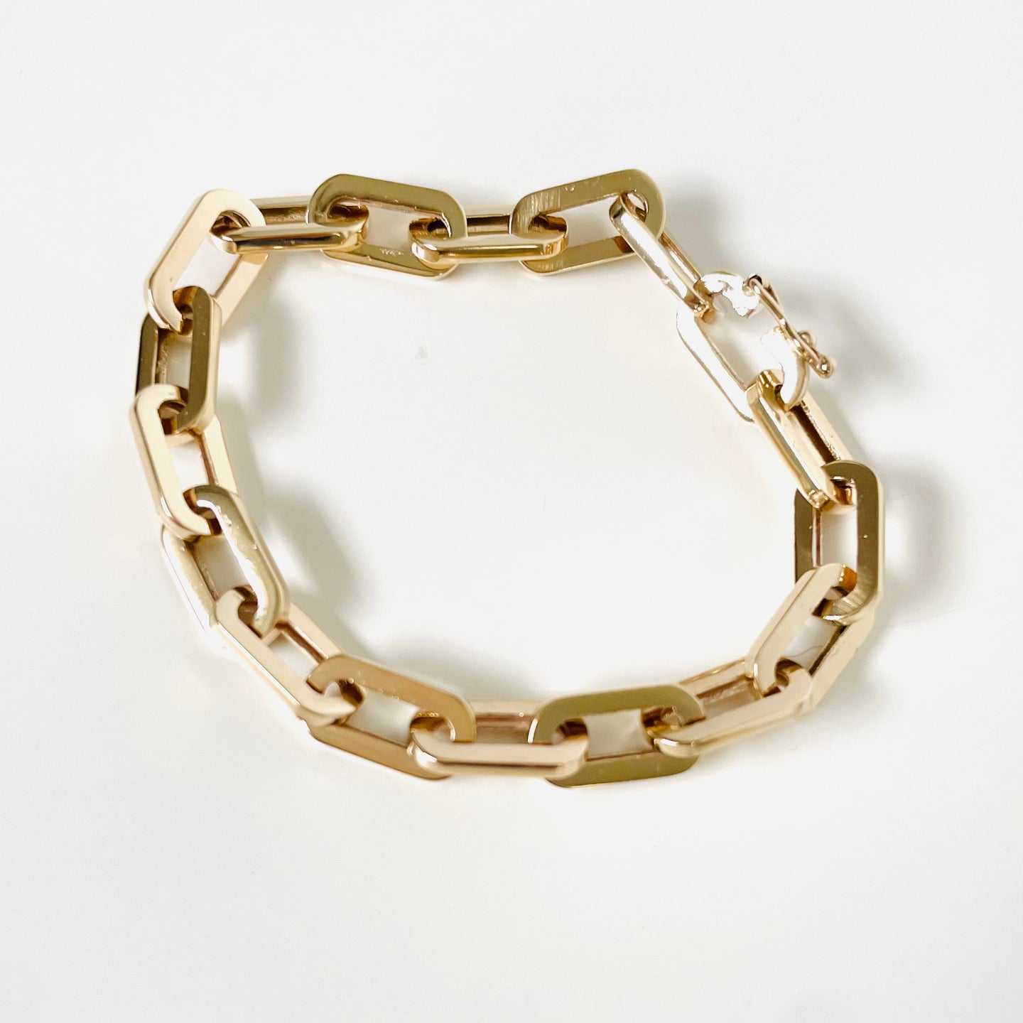 14K Hand-Crafted Heavy Paperclip Bracelet