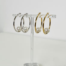 Load image into Gallery viewer, 10K Audrey Pearl Hoops
