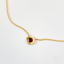 Load image into Gallery viewer, 10k Bezel Set Garnet Pendant
