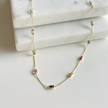 Load image into Gallery viewer, 10K Multi Stone Station Necklace
