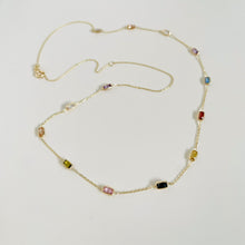 Load image into Gallery viewer, 10K Multi Stone Station Necklace
