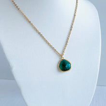 Load image into Gallery viewer, Bezel Set Emerald Crystal Pendant
