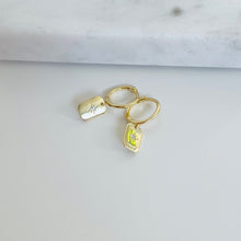 Load image into Gallery viewer, Dangling Dog Tag Huggies
