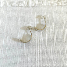 Load image into Gallery viewer, Sterling Silver Hammered Half Hoop Earrings
