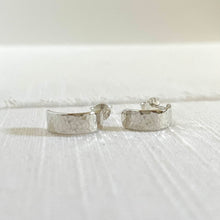 Load image into Gallery viewer, Sterling Silver Hammered Half Hoop Earrings
