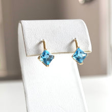 Load image into Gallery viewer, 14k Vintage Blue Topaz Earrings
