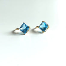 Load image into Gallery viewer, 14k Vintage Blue Topaz Earrings
