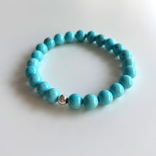 Load image into Gallery viewer, Silver Large Gemstone Stretchy Bracelet
