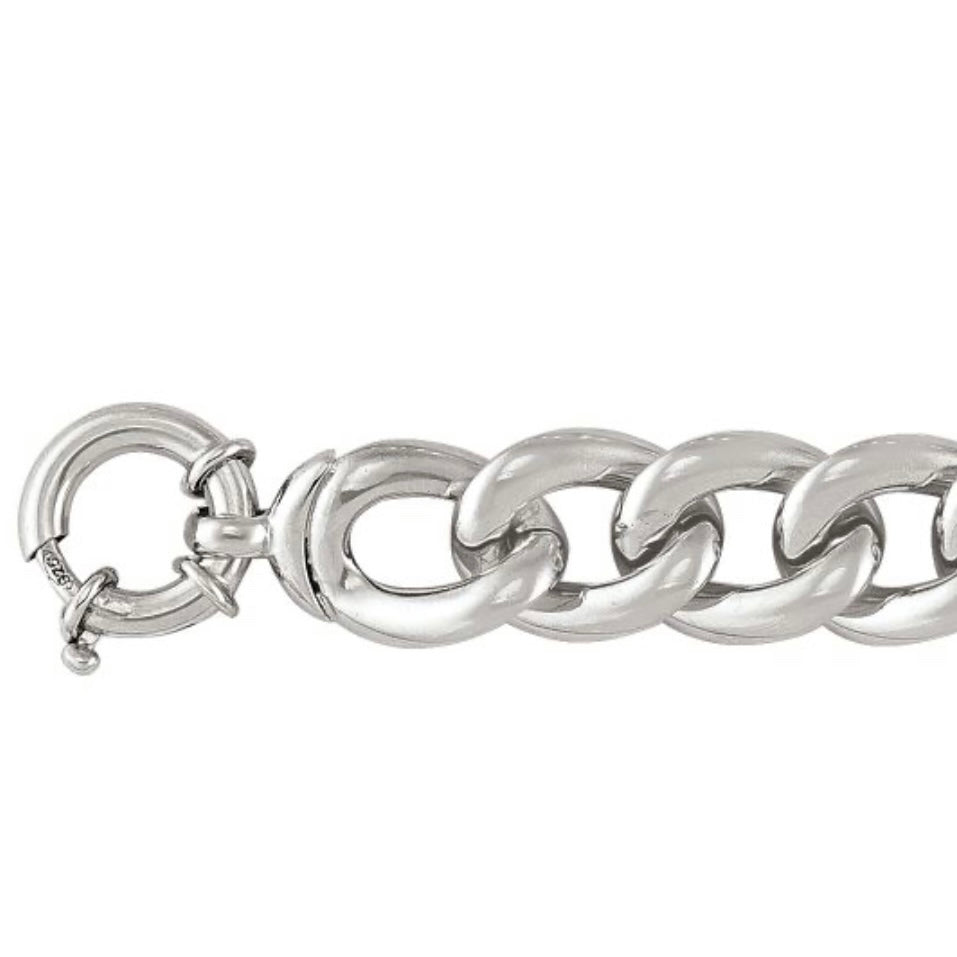 Sterling Silver Fancy Curb Bracelet
