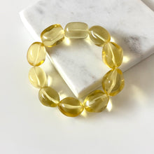 Load image into Gallery viewer, Giant Lemon Quartz Stretchy Bracelet

