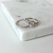 Load image into Gallery viewer, 14k Vintage White Gold &amp; Diamond Half Eternity Band
