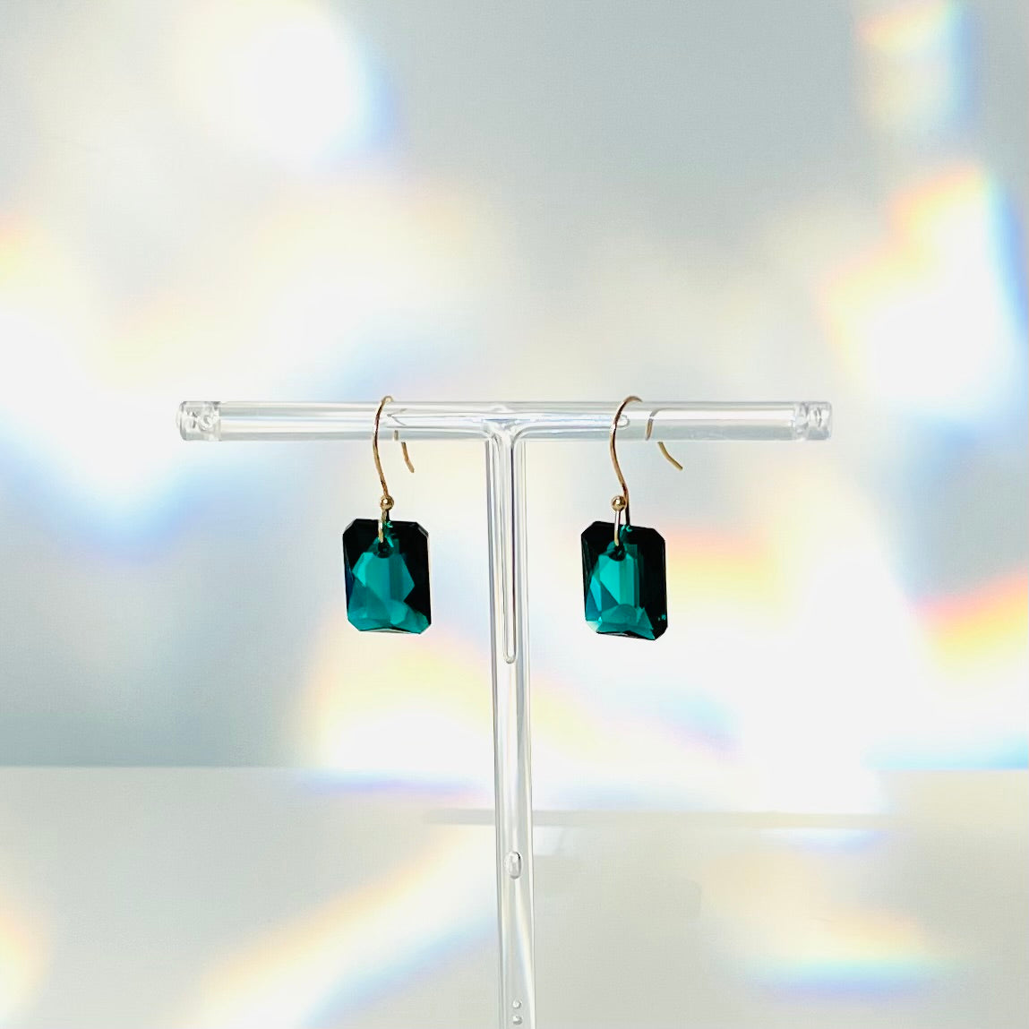 Ear Wires & Emerald Crystals