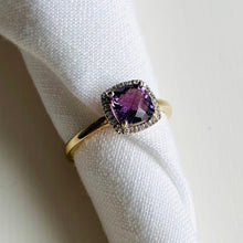 Load image into Gallery viewer, 14K Amethyst &amp; Diamond Ring
