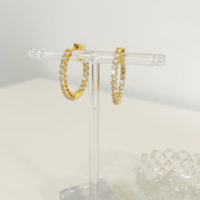 Load image into Gallery viewer, CZ Inside Out Hoops, Gold Vermeil
