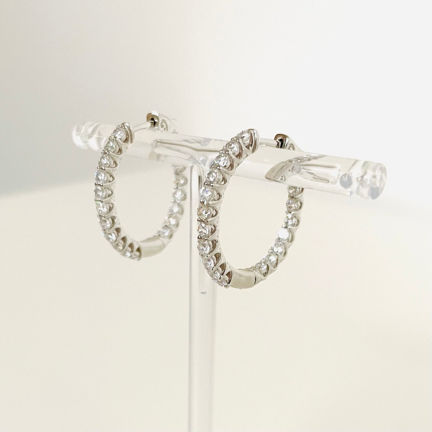 CZ Inside Out Hoops, Sterling Silver